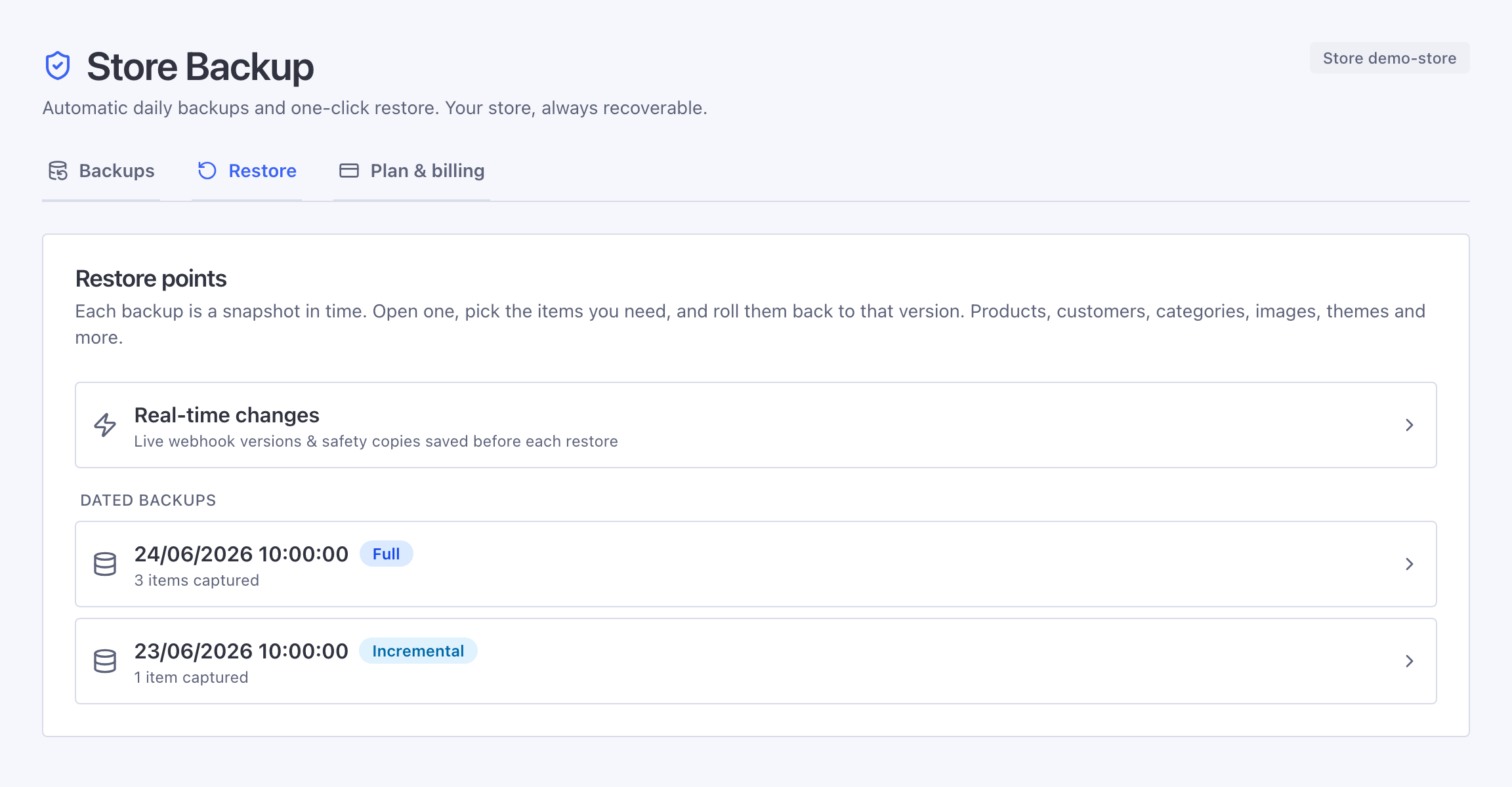 Real-time changes view